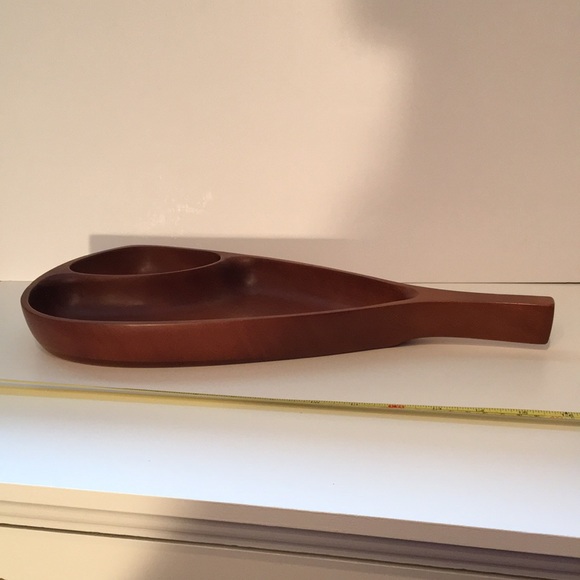 Vintage Mid Century Divider Dish Suzuki Wood Japan - Picture 8 of 9